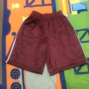 Maroon Athletic Shorts with White Side Strip